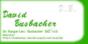 david busbacher business card